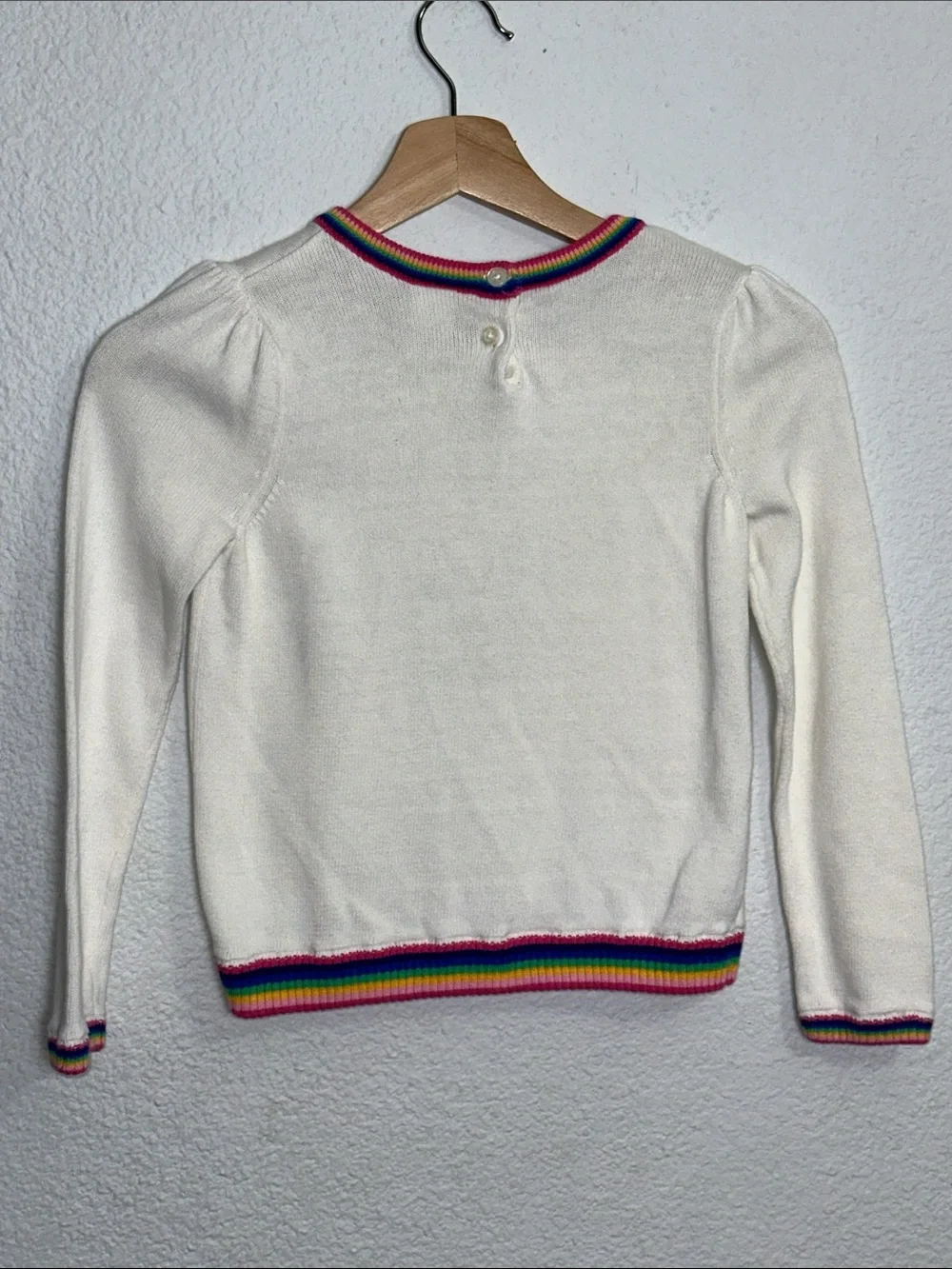 Gymboree Girls Embroidered Paint Sweater Future Artist Ivory Rainbow Size 7